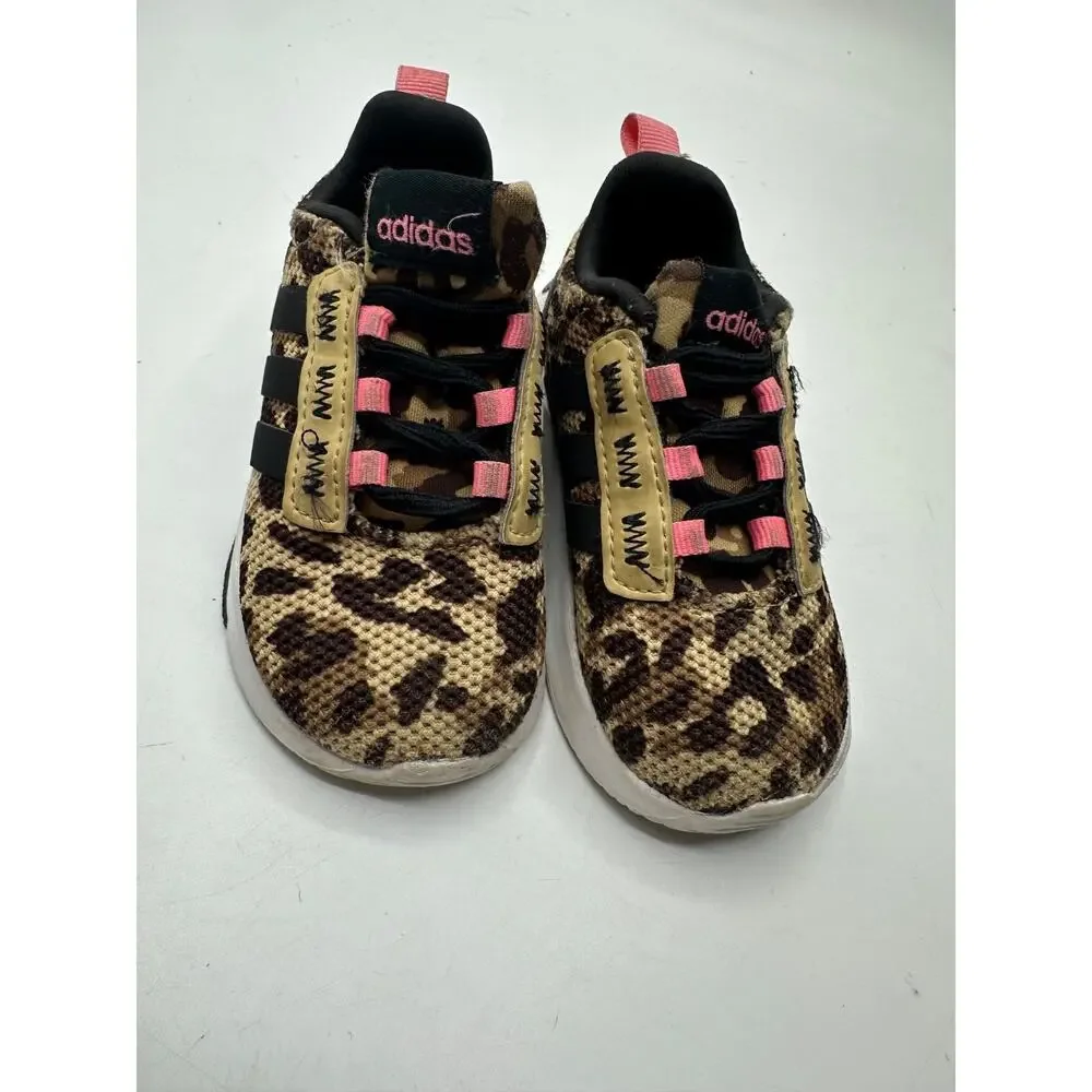 Adidas Leopard Cheetah Pink Childrens Trainers 5K Racer TR 21 Size 5